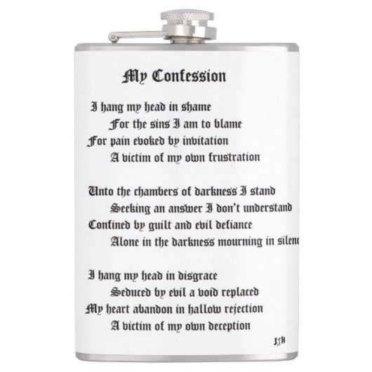 Mijn biecht heupfles (Voorkant)