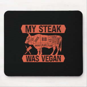 Mijn biefstuk was veganistisch grappig vleeseter b muismat