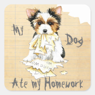 Mijn Biewer Terrier Ate mijn huiswerkplein Sticker