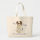 Mijn Biewer Terrier Ate Mijn Lesson Plan Grote Tote Bag (Voorkant)