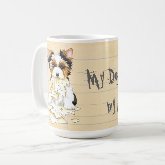 Mijn Biewer Terrier Ate mijn thuiswerk Coffee Mok (Voorkant links)
