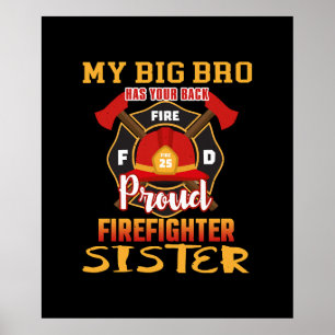 Mijn Big Bro heeft je rugzak brandweerzuster Poster