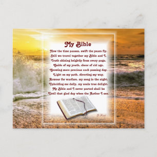 "Mijn Bijbel" Christelijk gedicht met zonnestralen Feestdagenkaart