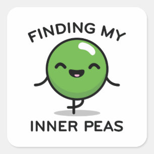 Mijn binnenste erwten vinden vierkante sticker