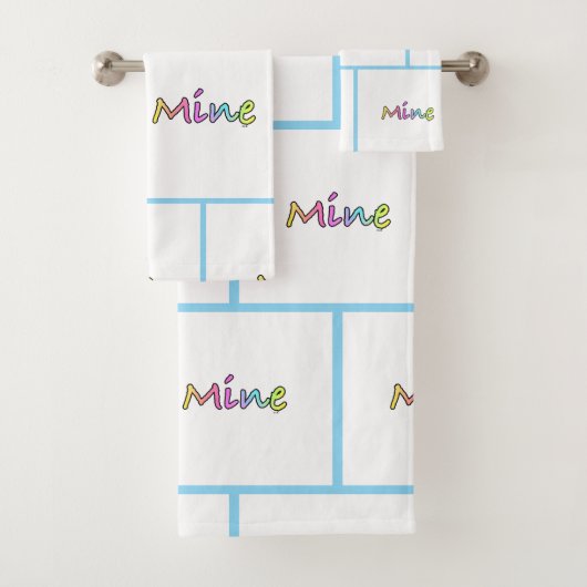 Mijn Blauwe Grid Bad Handdoek (Insitu)