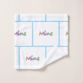 Mijn Blauwe Grid Bad Handdoek (Wasdoekje)