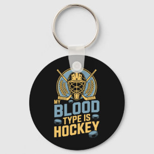 Mijn bloedtype is hockey, ijshockeyspeler coach A Sleutelhanger