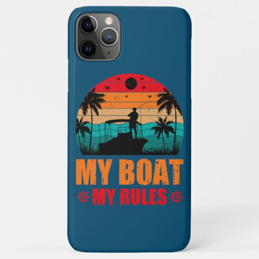 Mijn Boat Mijn Regels Vist de Vintage van het Zonn Case-Mate iPhone Case (Achterkant)