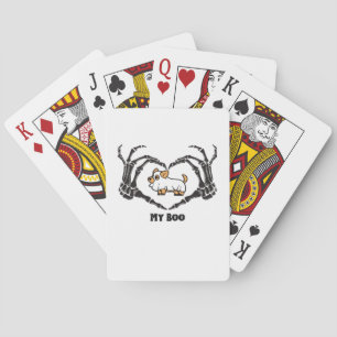 Mijn boek Chihuahua kostuum met skelet hart handen Pokerkaarten