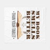 Mijn boek ruikt beter dan je tablet fleece deken (Voorkant (Horizontaal))