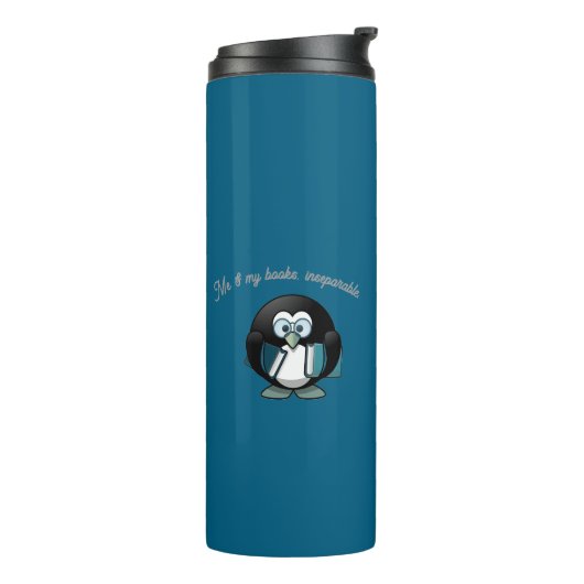 Mijn boeken zijn onafscheidelijk thermosbeker (Gedraaid links)