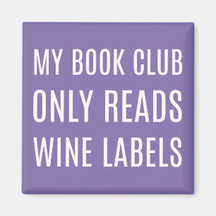 Mijn boekenclub leest alleen Wijnlabels Magnet Magneet