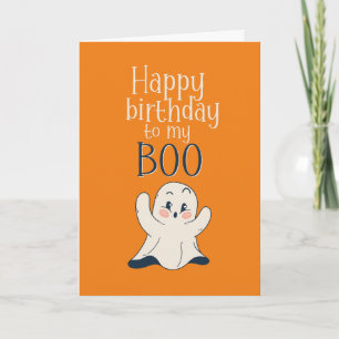 Mijn Boo Cute Halloween Ghost Pun Funny Birthday Kaart