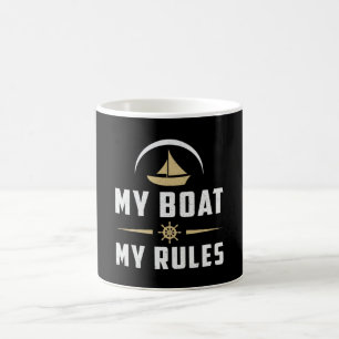 Mijn boot Mijn regels Boot Zeilboot Zeilboot Koffiemok