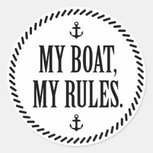Mijn boot, mijn regels ronde sticker
