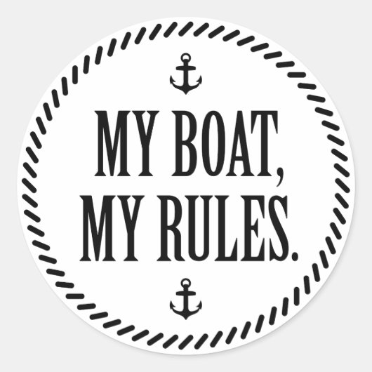Mijn boot, mijn regels ronde sticker (Voorkant)