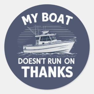 Mijn boot vaart niet op booteigenaren ronde sticker