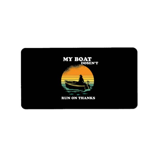 Mijn boot vaart niet op dank je wel etiket (Voorkant)