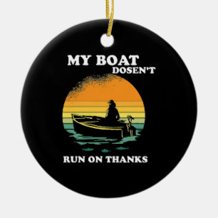 Mijn boot vaart niet op dank je wel keramisch ornament