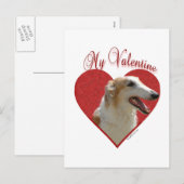 Mijn Borzoi Valentijn Feestdagenkaart (Voorkant / Achterkant)