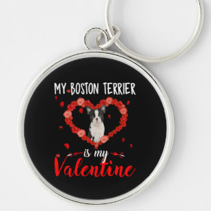 Mijn Boston Terrier is mijn Valentijn prachtige ca Sleutelhanger