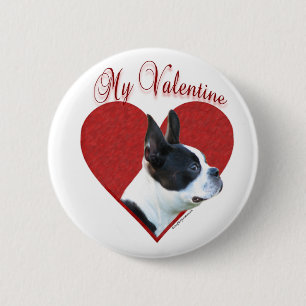 Mijn Boston Terrier Valentijn Ronde Button 5,7 Cm
