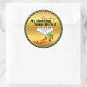 Mijn bowling/drink teamstenen ronde sticker (Tas)