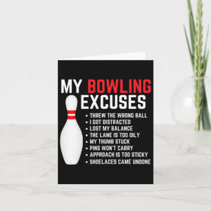 Mijn Bowling Excuses Bowler Funny Bowling Vrouwen  Kaart