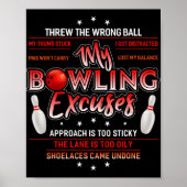 Mijn Bowling Excuses Fun Bowling Poster (Voorkant)
