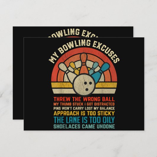 Mijn Bowling Excuses Retro  Funny Bowler Bowl (Voorkant / Achterkant)