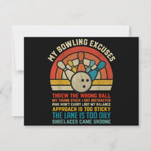 Mijn Bowling Excuses Retro  Funny Bowler Bowl