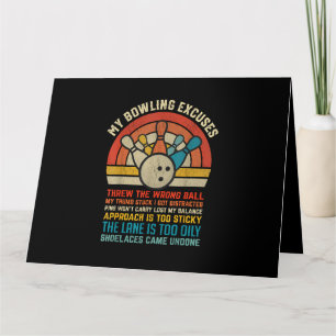 Mijn Bowling Excuses Retro Funny Bowler Bowl Kaart