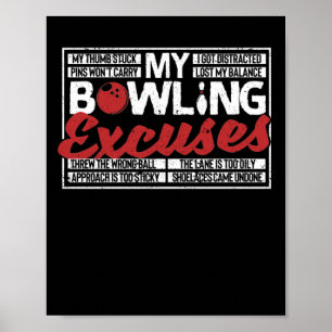 Mijn Bowling is gek op grappige Bowler balspelden Poster