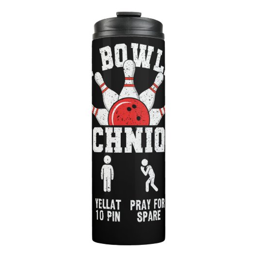 Mijn Bowling Techniek Grappige Grafiek Thermosbeker (Voorkant)