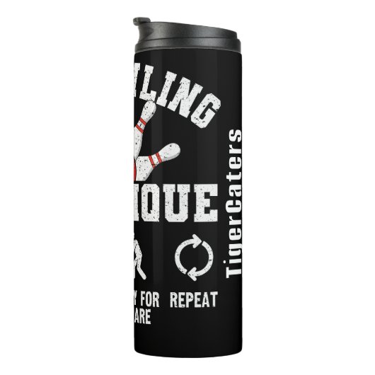 Mijn Bowling Techniek Grappige Grafiek Thermosbeker (Geroteerd rechts)