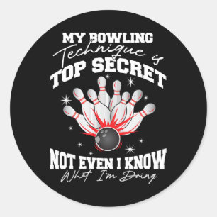 Mijn Bowling-techniek is de meest geheime grappige Ronde Sticker