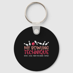 Mijn Bowling Techniek Leuke Humor Bowler Speler Te Sleutelhanger