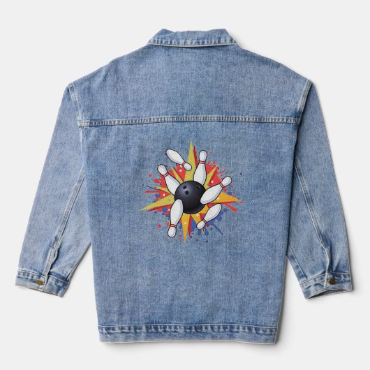 Mijn Bowling Vrouwen Denim Jas Jacket (Achterkant)