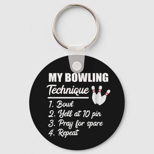mijn bowlingtechniek kom op 10-pins gebeid sleutelhanger (Voorkant)