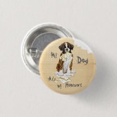 Mijn Boxer Ate Mijn thuiswerk Ronde Button 3,2 Cm (Voorkant /achterkant)