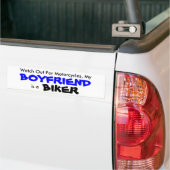 Mijn Boyvriend is een Biker Bumpersticker (Op Truck)