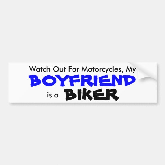 Mijn Boyvriend is een Biker Bumpersticker (Voorkant)