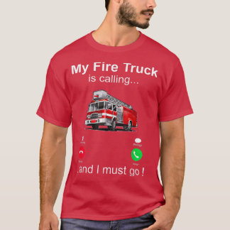 Mijn brandweerwagen belt en ik moet brandweerman z t-shirt
