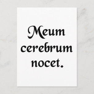 Mijn brein doet pijn. briefkaart