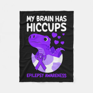 Mijn brein heeft hik Paarse lint epilepsie Fleece Deken