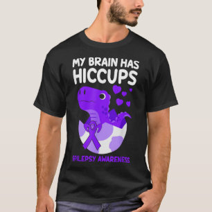 Mijn brein heeft hik Paarse lint epilepsie T-shirt