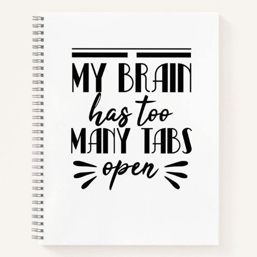 Mijn brein heeft te veel tabbladen open notitieboek (Voorkant)