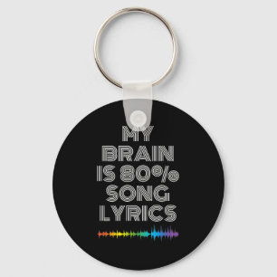 Mijn brein is 80% Song Lyrics Funny Music Lover Sleutelhanger