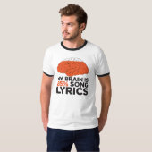 Mijn brein is 85% songtekst t-shirt (Voorkant volledig)