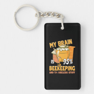 Mijn brein is 95 procent bijenteelt sleutelhanger